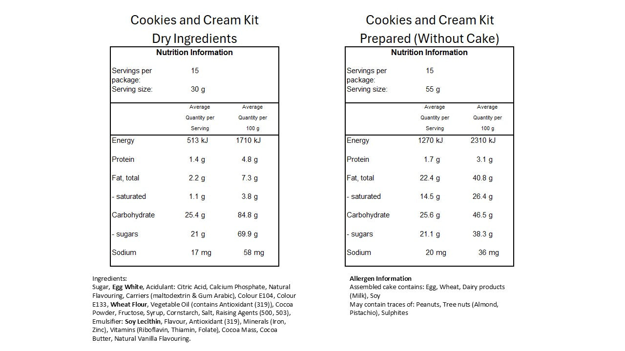 Cookies and Cream Cake Kit