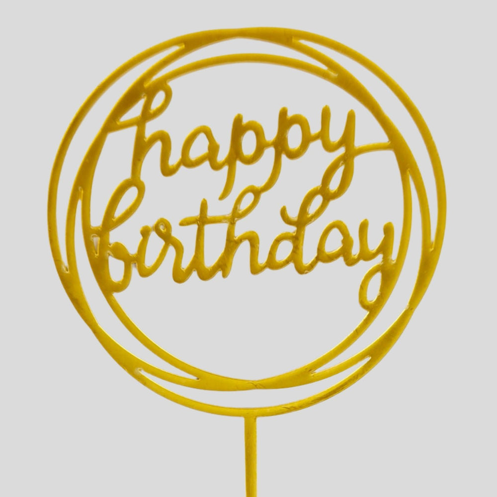 Happy Birthday Topper - Gold