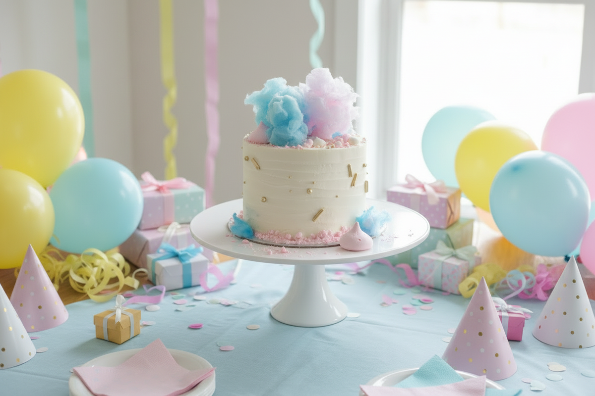 Cotton Candy Cake Prominent Birthday Table